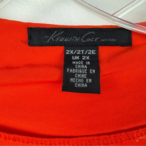 Kenneth Cole Orange Sleeveless Surplice Dress Size 2X - Picture 15 of 16